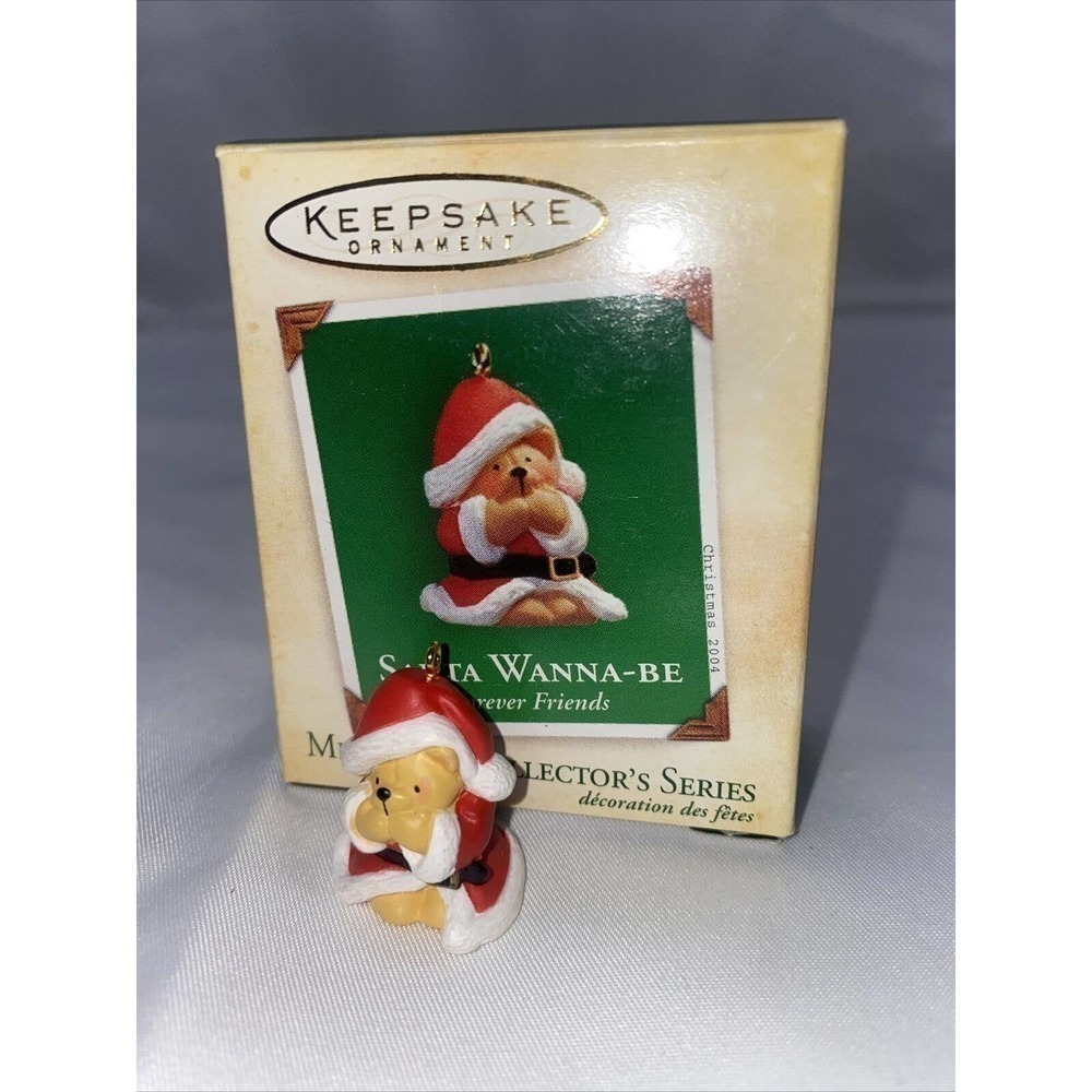 Santa Wanna-Be`2004`Miniature-Hes So Cute Wearing Santa's Suit,Hallmark Ornament